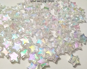 Iridescent Star Beads. Beads, Kid Crafts, Clear, AB Beads