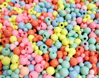 12mm Mouse Head Beads, Pastel Beads, Mickey, Beads, Pastel, DIY, Kid Crafts, Mouse
