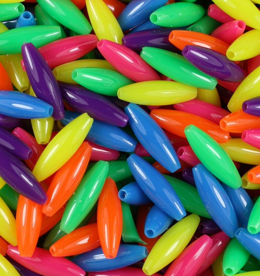 24 Beautiful Bead Crafts for Kids 17 Spaghetti Beads, Kid Crafts, DIY, Beads, Neon Beads, Neon