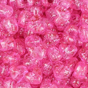 Pink Heart Glitter Beads, DIY, Kid Crafts, Pink, Heart, Beads, Glitter, Sparkle, Gifts For, Valentines