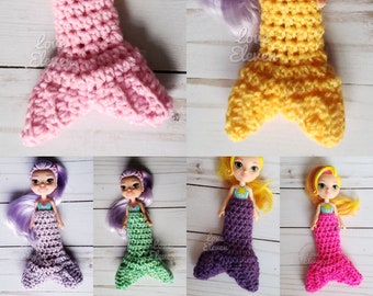 PDF SCHEMA PER UNCINETTO Essenziale coda da sirena per bambola da 6 pollici