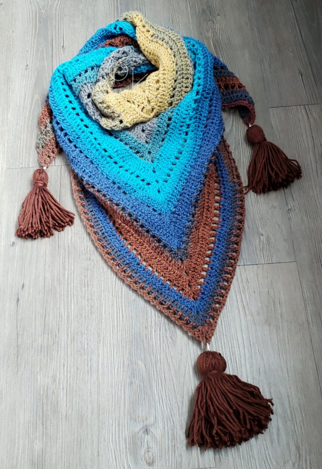 PDF CROCHET PATTERN Waubedonia Triangle Shawl / Scarf - Etsy