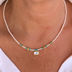 Boho delicate necklace, Minimalist necklace, seeds necklace, gold necklace, pendant necklace, dainty necklace, beaded necklace, women gift