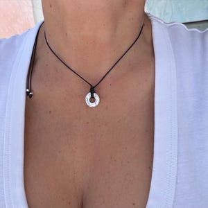 Y2k Rope Necklace, Black Rope Necklace With Pendant, Y2k Oval Necklace, 2000 Necklace, Handmade necklace, Black cord Necklace, Y2k Jewellery