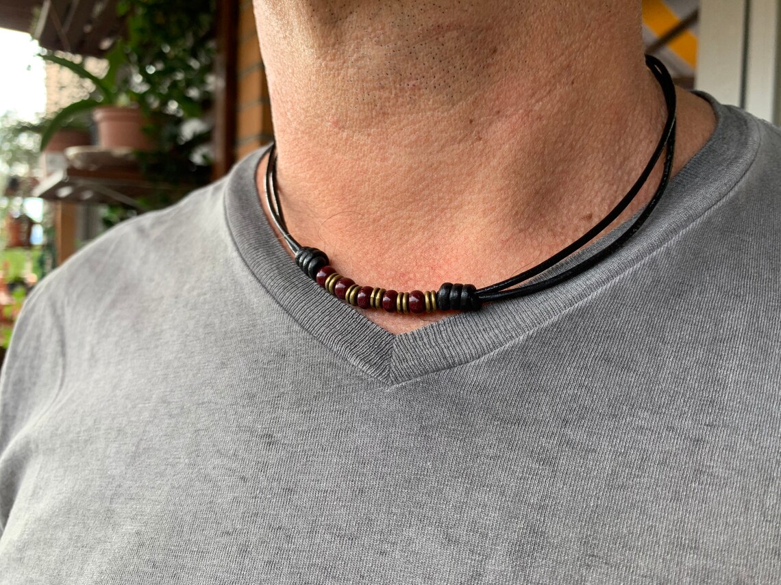 Surf Necklace Surfers Necklace Leather Necklace for Men Men Etsy UK