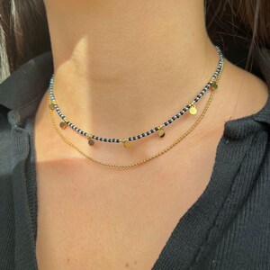 Minimalistische kralen Boho ketting, kralen ketting, gelaagdheid ketting, gouden ketting, sierlijke Boho ketting, delicate ketting, kettingketting