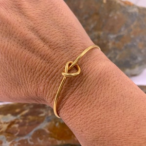 Gold cuff bracelet, gold bangle bracelet, infinity rigid bracelet, half cuff gold bracelet, dainty cuff gold bracelet, gold bangle, gift