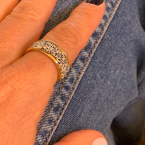 Sparkling Swarovski crystal ring, antique gold Swarovski ring, brilliant multi crystal ring, vintage ring, gold chunky crystals ring,