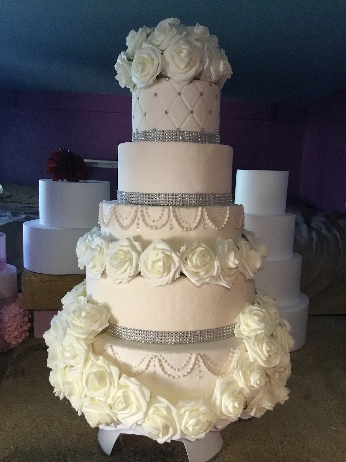 Wedding Fake Cake Fondant Etsy