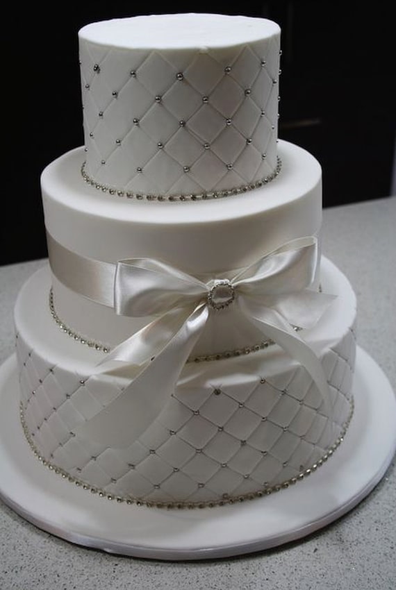 3-tier Fondant Faux Wedding Cake: 6, 8, 10 Inch Tiers - Etsy
