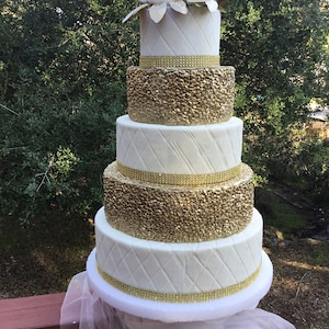 Gold wedding faux cake