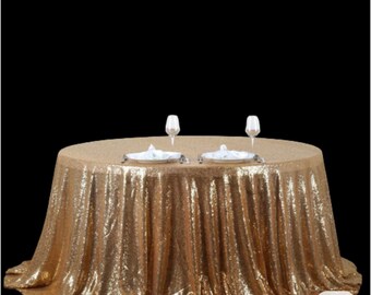 Luxury table skirts gold sequin