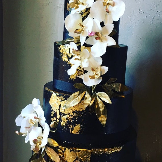 Fake Cake Black Gold Etsy