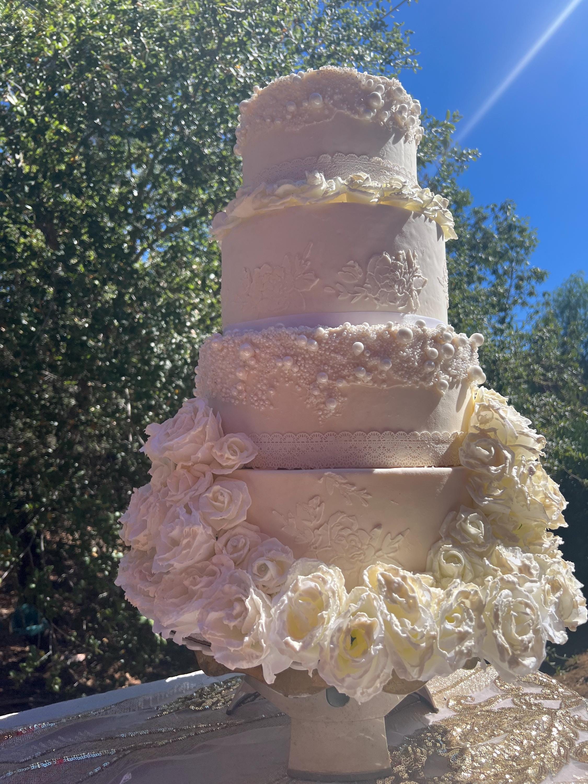 Luxury floral wedding  cake