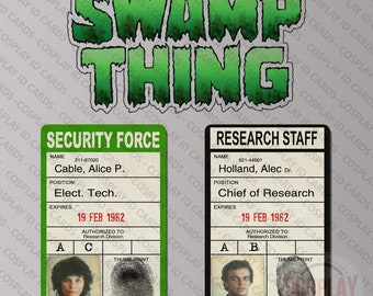 Swamp Thing, Movie Prop ID Badge, Alice Cable, Adrienne Barbeau, Alec Holland, Ray Wise, SCREEN ACCURATE