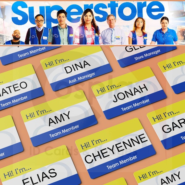 SUPERSTORE, Cloud 9 Employee ID Badge, America Ferrera, Ben Feldman, TV Prop, Cosplay
