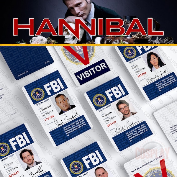 HANNIBAL TV Show FBI Badge, Special Agent Will Graham, Hugh Dancy, Jack Crawford, Laurence Fishburne, Screen Accurate