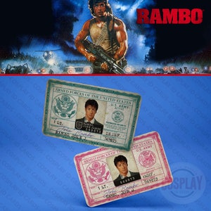 Rambo US Army Military ID Card | John J. Rambo | Sylvester Stallone | United States Army | Vietnam Vet | First Blood