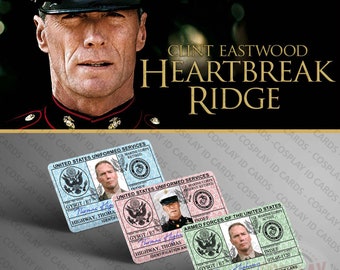Heartbreak Ridge Gunnery Sergeant Highway Militär-Ausweis-Set | Thomas Highway | Clint Eastwood | USMC | Vietnam-Tierarzt | CosplayID-Karten