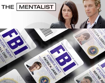 The Mentalist FBI ID Badge, Special Agent ID Card, Patrick Jane, Teresa Lisbon, Wayne Rigsby, Kimball Cho, Movie Prop