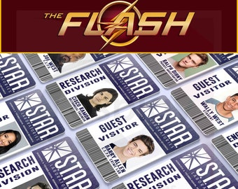 The Flash TV Show | STAR Labs ID Access Badge | Barry Allen | Cisco Ramon | Harrison Wells | Caitlin Snow | Ronnie Raymond | Arrowverse
