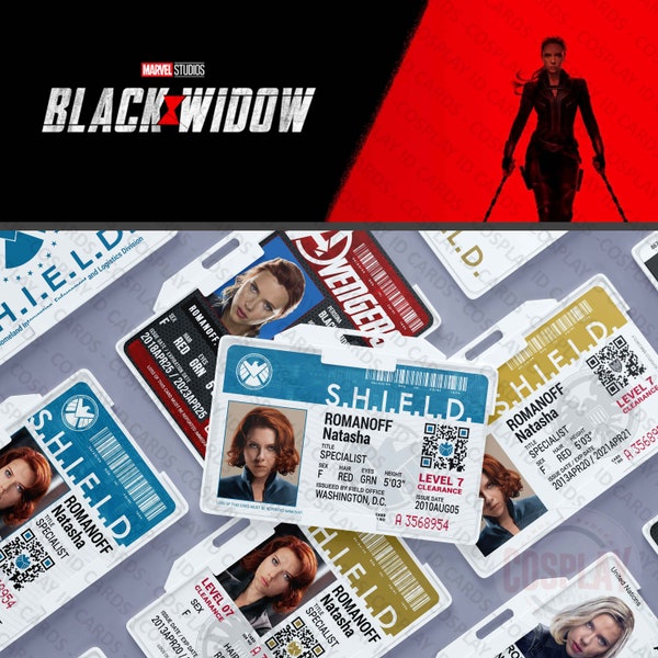 Natascha Romanoff | Schwarze Witwe | Scarlett Johansson | SHIELD Ausweis | Avengers ID-Abzeichen