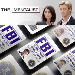 The Mentalist FBI ID Badge, Special Agent ID Card, Patrick Jane, Teresa Lisbon, Wayne Rigsby, Kimball Cho, Movie Prop