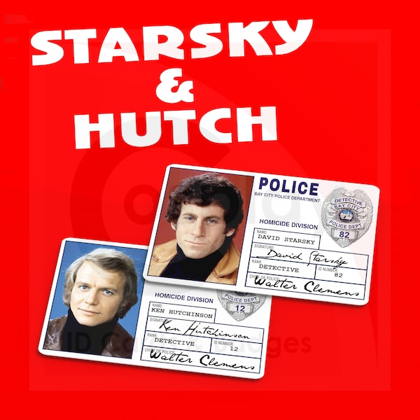 Starsky and Hutch Bay City Police ID Badge | Ken Hutchinson | David Soul | Paul Michael Glaser | David Starsky