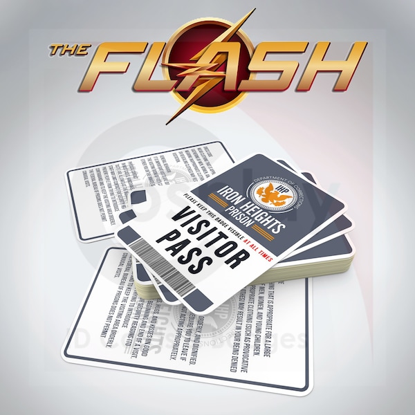 Iron Heights Prison Visitor Badge | The Flash TV Show Cosplay ID Card | Barry Allen | IHP | Grant Gustin | The Arrowverse