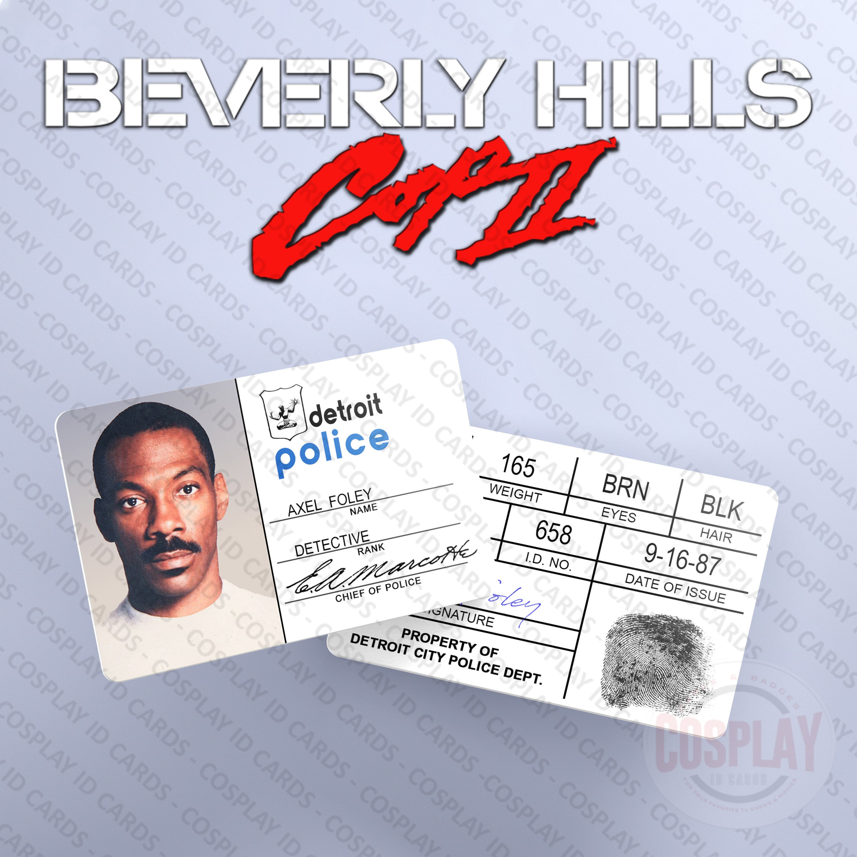 Beverly Hills Cop 2 Detective Axel Foley Police ID Badge Screen