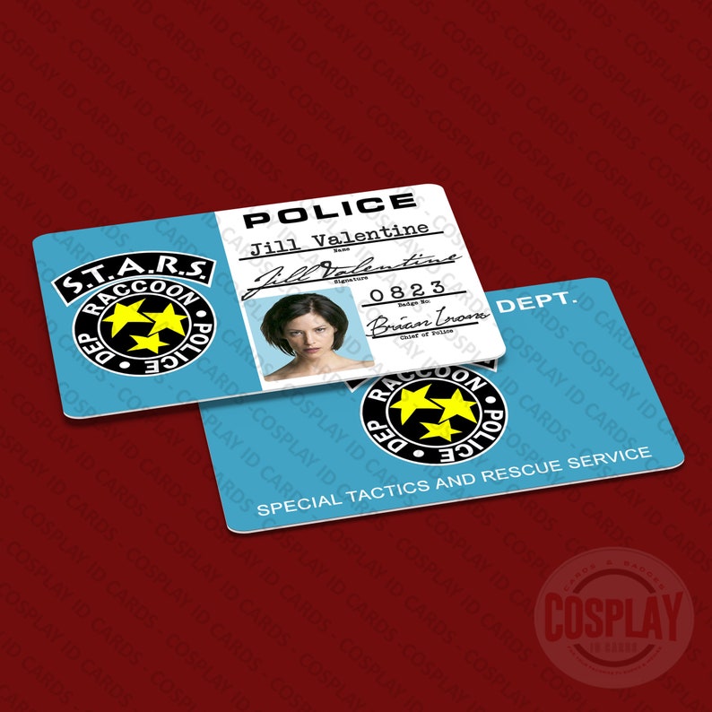 RESIDENT EVIL 2: Apocalypse ID Card Sienna Guillory Jill Valentine Raccoon City Police S.T.A.R.S