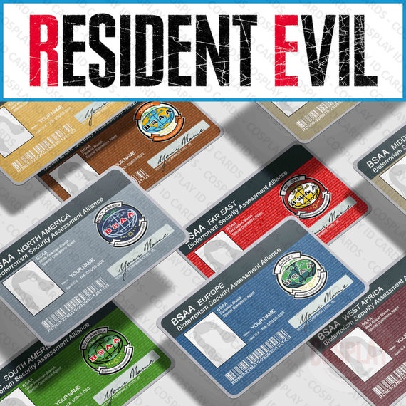 Resident Evil B S A A Customizable Id Card Bioterrorism Etsy