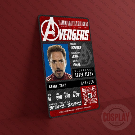 Marvel's Avengers Endgame ID Badge Tony Stark, Steve Rogers, Peter