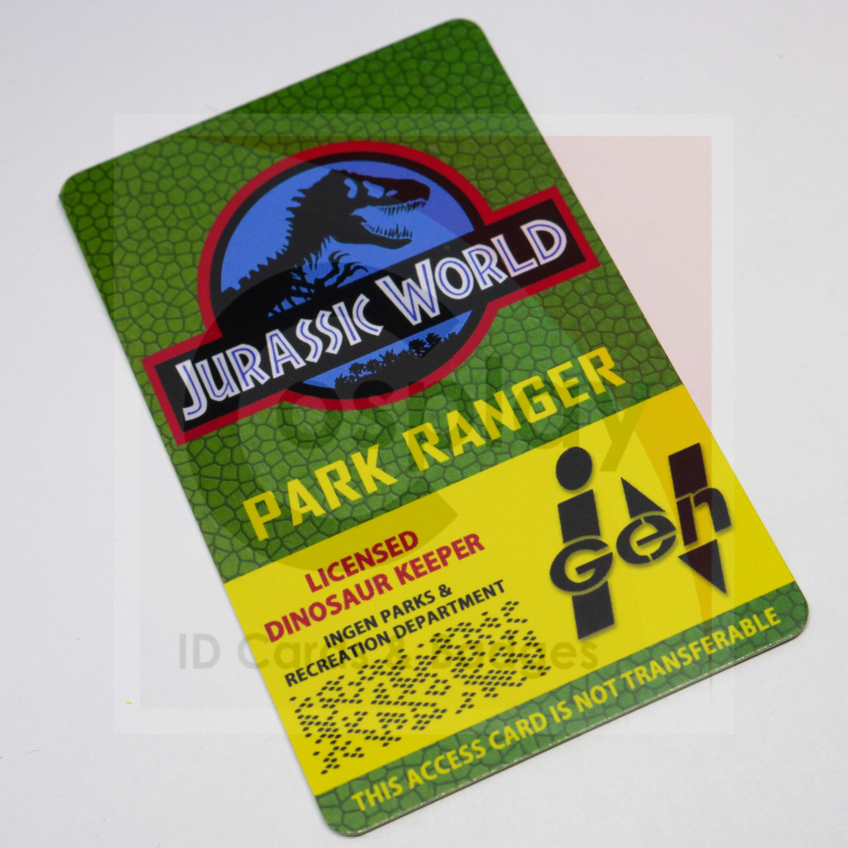 Jurassic World ID Badge Park Ranger Badge Security Badge | Etsy