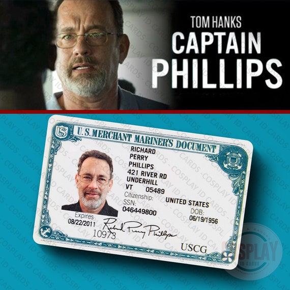 Captain Phillips US Merchant Mariners ID Card, Screen Accurate