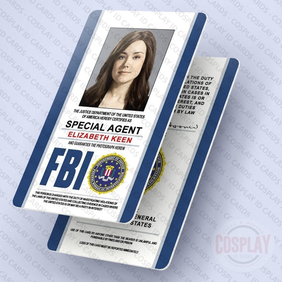 The BLACKLIST FBI Badge Set Special Agent Elizabeth Keen Donald Ressler FBI  Card 