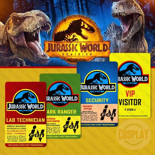 Jurassic World ID Badge Park Ranger Badge Security Badge - Etsy