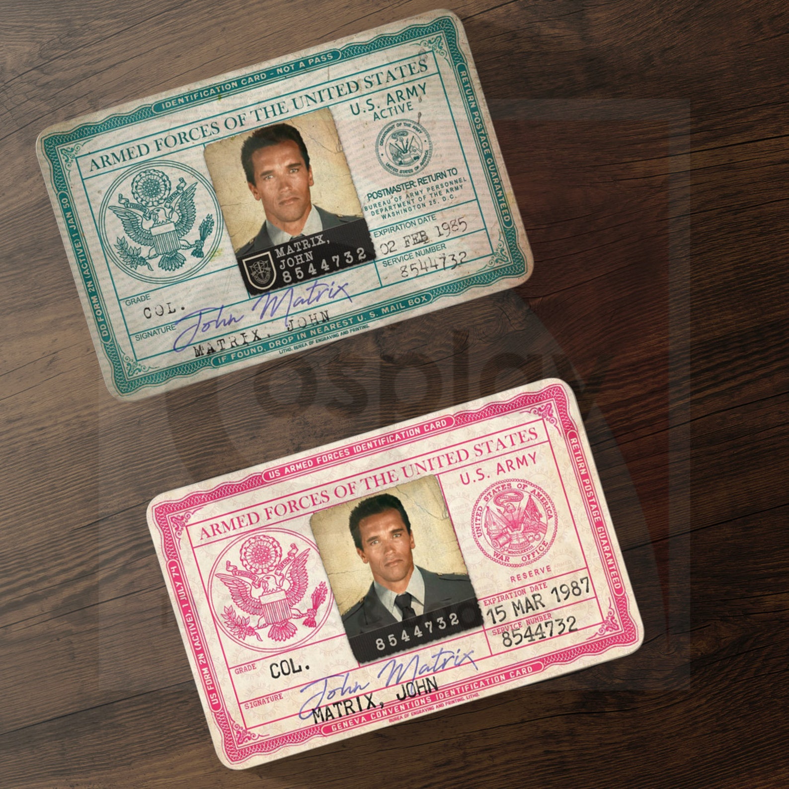 Blue Card Army 9 Commando US Army Special Forces Military ID Card Colonel Etsy