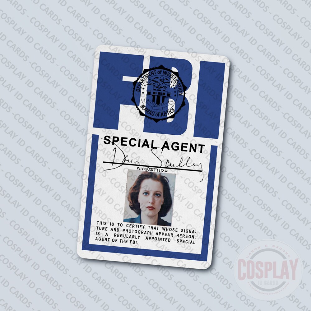 The X-files FBI Special Agents Fox Mulder & Dana Scully ID Badge, Gillian  Anderson, David Duchovny, Screen Accurate -  Singapore