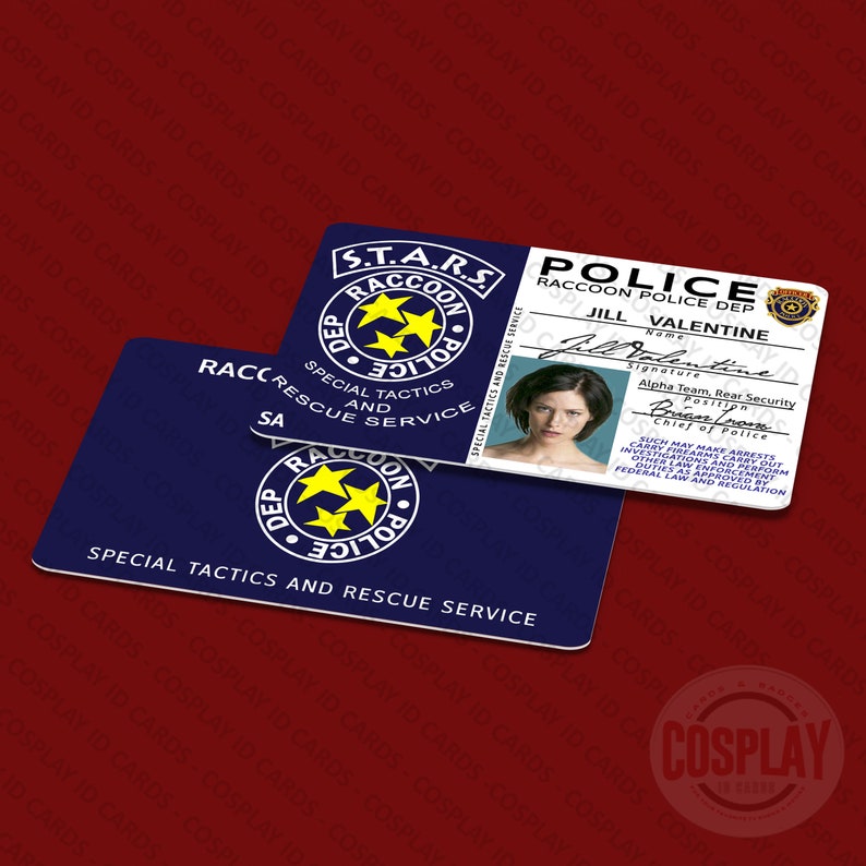 RESIDENT EVIL 2: Apocalypse ID Card Sienna Guillory Jill Valentine Raccoon City Police S.T.A.R.S