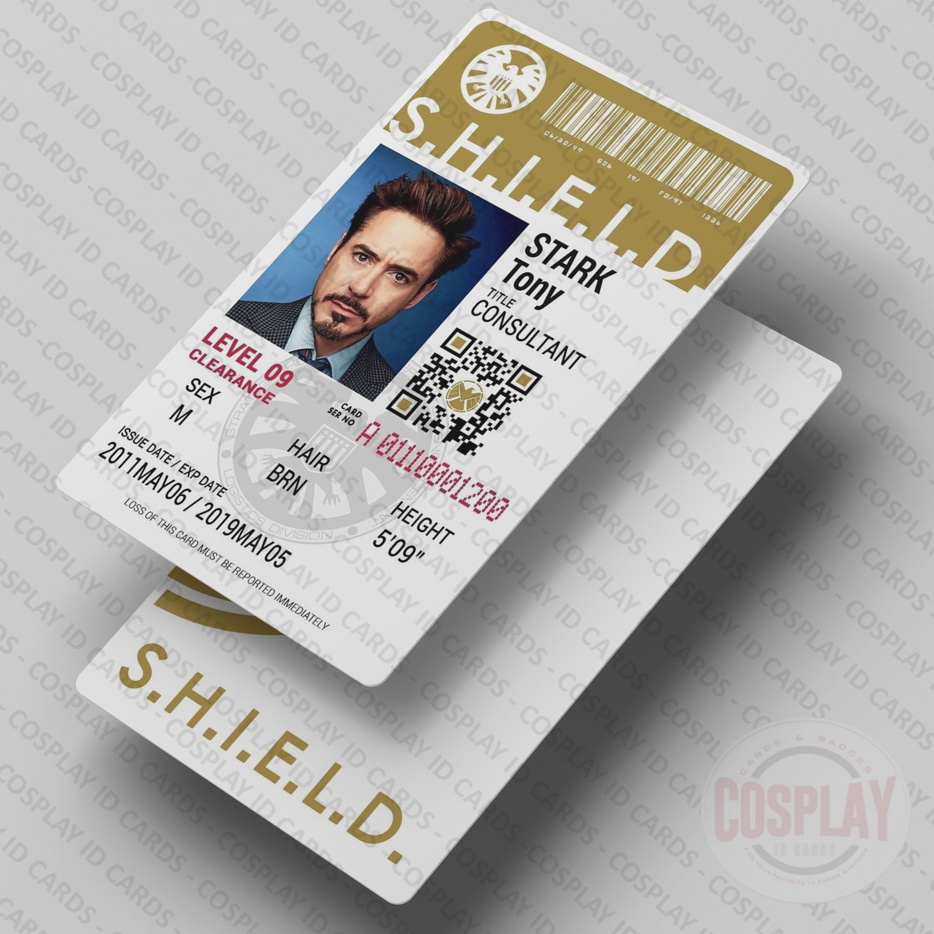 Tony Stark Iron Man ID Badge SHIELD ID Card Avengers Etsy
