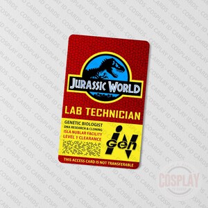 Jurassic World ID Badge Park Ranger Badge Security Badge VIP Visitor ...