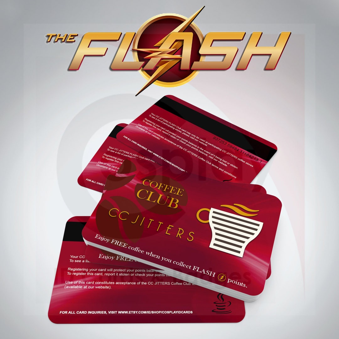 CC JITTERS Coffee Loyalty Card the Flash Central City Etsy