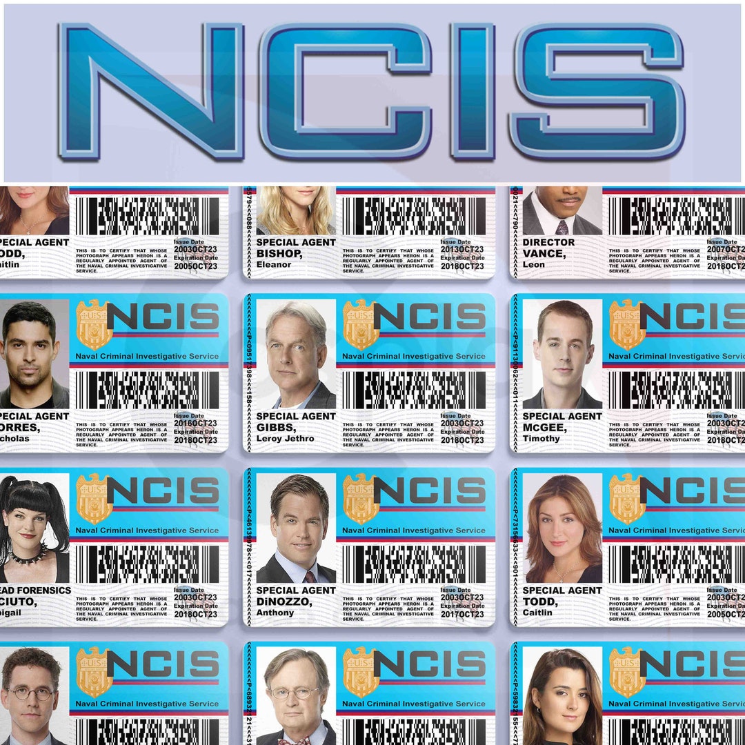 NCIS Novelty TV Show ID Card Special Agent Gibbs Dinozzo Ziva Abby ...
