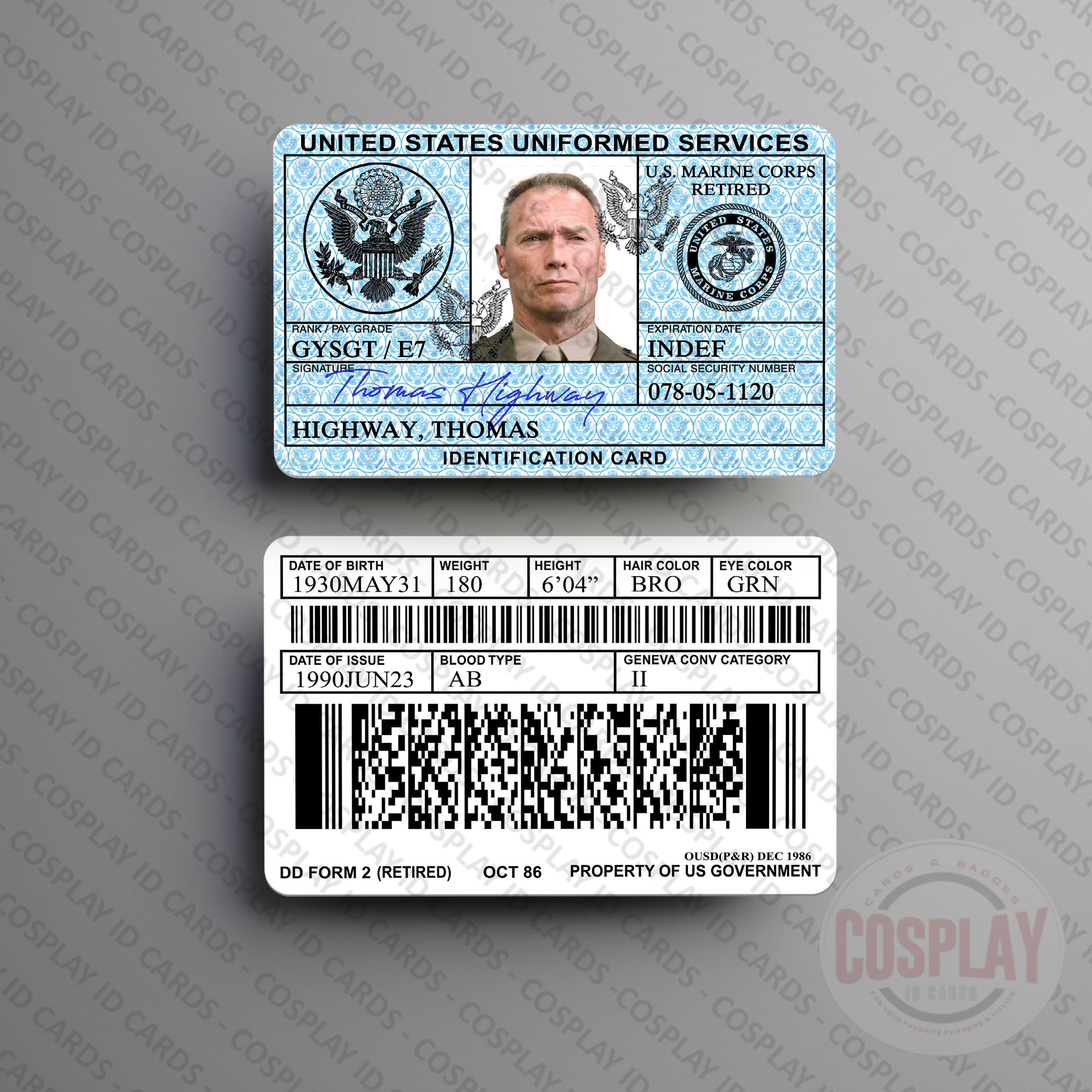 Us Marine Id Card