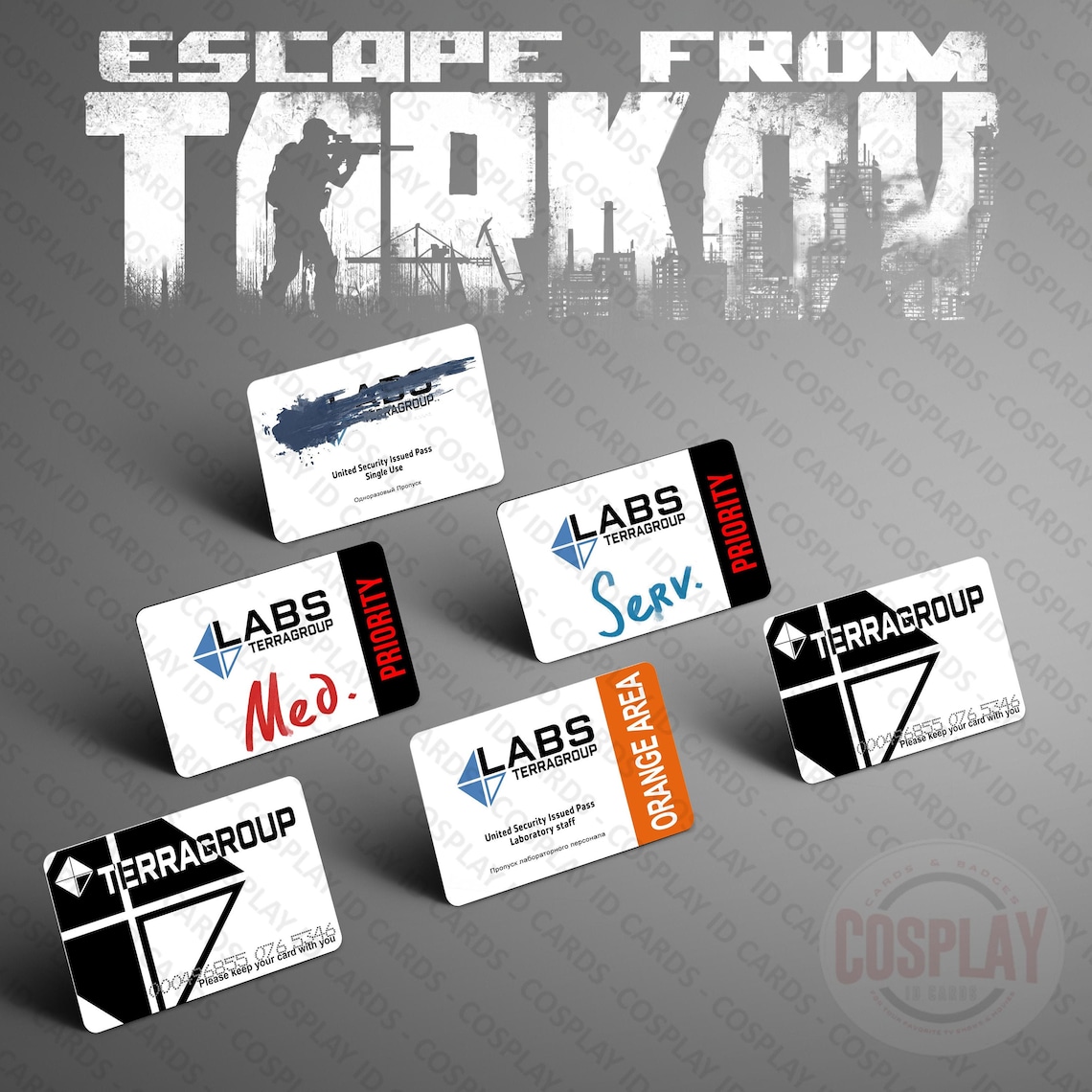 Escape From Tarkov Novelty Terragroup Lab Access Keycard Badge Etsy