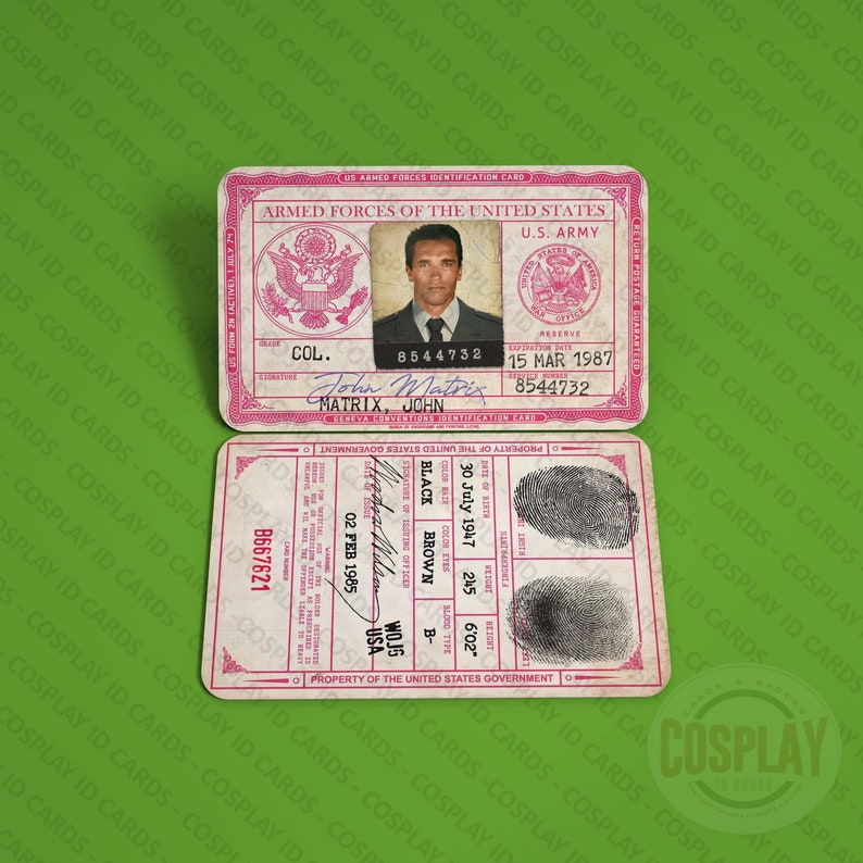 Commando US Army Special Forces Military ID Card Colonel Etsy France