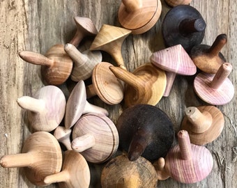 Wooden Spinning Tops | Etsy