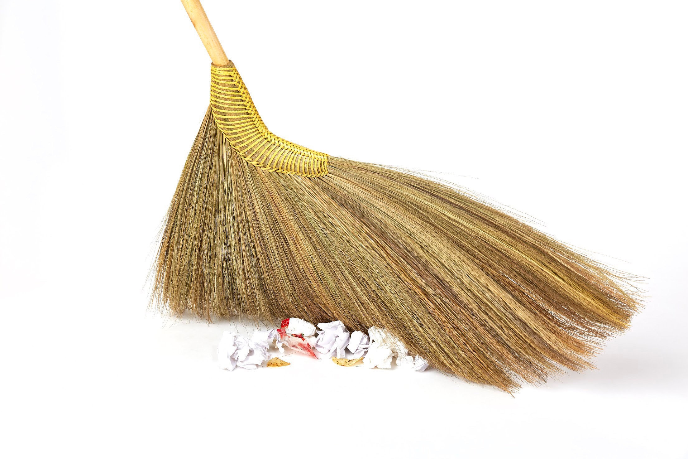 7NLB Thai Traditional Grass Broom Bamboo Stick Handle Asian Etsy