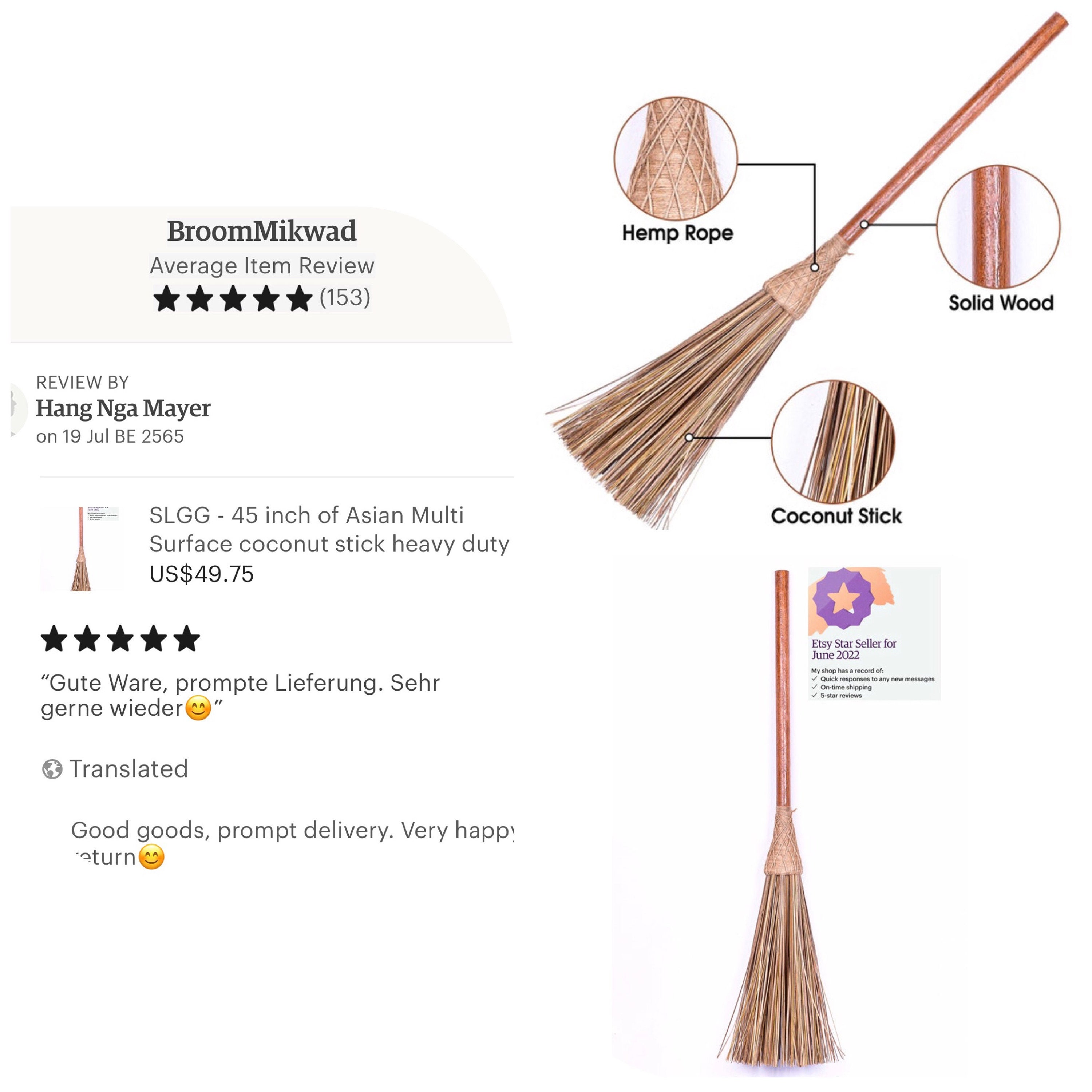 Heavy Duty Street Brooms | 16 inch Wood Block Push Broom